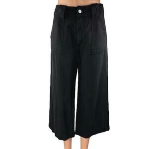 7 For All Mankind Women's Black Wide Leg High Rise Trousers Denim Jeans Pants 28